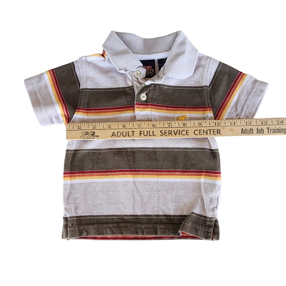 Wrangler Infant Size 12 Months Striped‎ Short Sleeve Polo Shirt - Picture 5 of 5